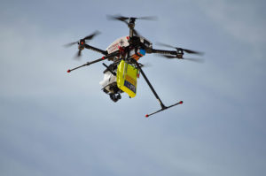 Useful and Timely Delivery Drone Drops Life Preserver to Australian Swimmers